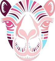 Abstract Camel Face Art Design vector