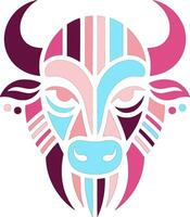 Abstract Geometric Bull Head Design vector