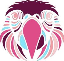 Mystical Stylized Tribal Macaw Face Design vector
