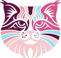 Tribal Pallass Cat Face Design vector