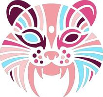 Decorated Stylized Tribal Polecat Face Design vector