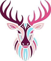 Abstract Geometric Deer Head Design hand drawn vector