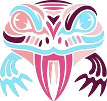 Sacred Stylized Tribal Newt Face Design vector