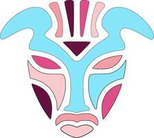 Fierce Stylized Tribal Oribi Face Design vector