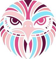 Stylized Tribal Hawk Face Design vector