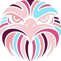 Ancient Stylized Tribal Hawk Face Design vector