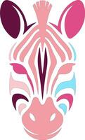 Abstract Colorful Zebra Head Design vector