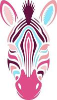 Colorful Zebra Head Artistic Design vector
