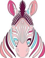Colorful Zebra Head Art Design Graphic vector
