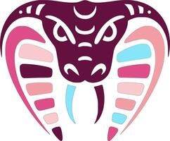 Stylized Tribal Cobra Face Design vector