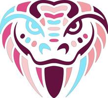 Ancient Stylized Tribal Cobra Face Design vector