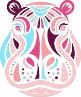 Abstract Hippopotamus Pattern Design Art vector