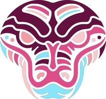 Ancient Stylized Tribal Python Face Design vector