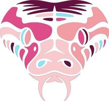 Elegant Tribal Boa Constrictor Face Design vector