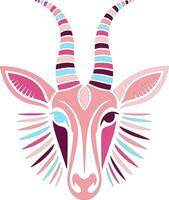 Mystical Tribal Sable Antelope Face Design vector
