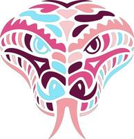 Iconic Stylized Tribal Python Face Design vector