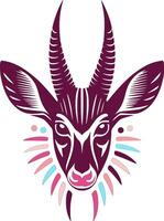Stylized Tribal Bushbuck Face Design vector