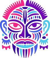 Sacred Stylized Tribal Goral Face Design vector