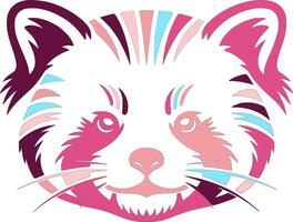 Stylized Red Panda Head Design Art vector