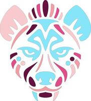 Hyena Head Colorful hand drawn vector