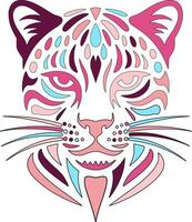 Tribal Leopard Cat Face Design vector