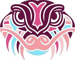 Traditional Tribal Monitor Lizard Face Design vector