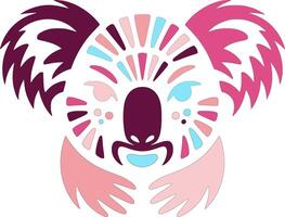 Abstract Koala Art Embrace Design vector
