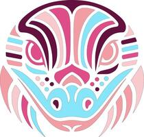 Powerful Tribal Monitor Lizard Face Design vector