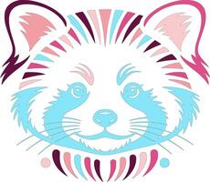 Stylized Red Panda Head Portrait Design vector