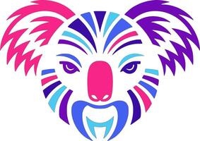 Neon Koala Abstract Art Design vector