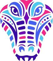 Stylized Tribal Alligator Face Design vector