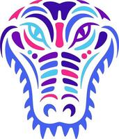 Ancient Stylized Tribal Alligator Face Design vector