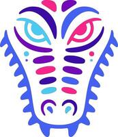 Ancient Stylized Tribal Crocodile Face Design vector