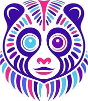 Fierce Tribal Slow Loris Face Design vector