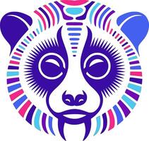 Sacred Tribal Slow Loris Face Design vector