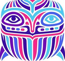 Mystical Stylized Tribal Whale Face Design vector