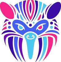 Mystical Stylized Tribal Echidna Face Design vector