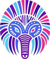 Iconic Stylized Tribal Echidna Face Design vector
