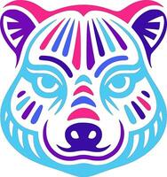 Mystical Tribal Rock Hyrax Face Design vector