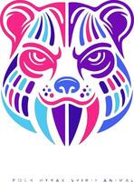 Ancient Tribal Rock Hyrax Face Design vector