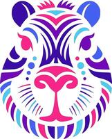 Stylized Tribal Capybara Face Design vector
