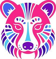 Fierce Stylized Tribal Coati Face Design vector