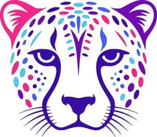 Neon Cheetah Head vector