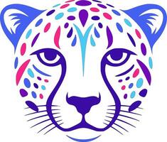 Abstract Cheetah Head Colorful Design vector