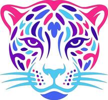 Neon Abstract Jaguar Head Design vector