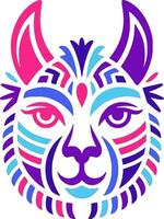 Mystical Stylized Tribal Paca Face Design vector