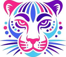 Neon Cheetah Abstract Art Design vector