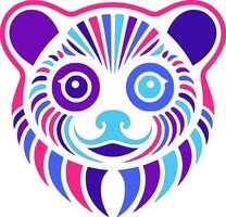 Iconic Stylized Tribal Kinkajou Face Design vector