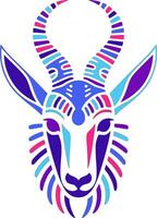 Stylized Tribal Springbok Face Design vector