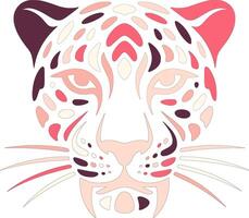 Abstract Pink Jaguar Head Design vector